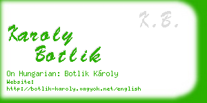 karoly botlik business card