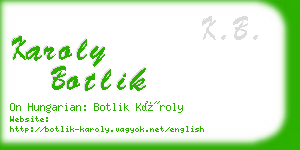 karoly botlik business card